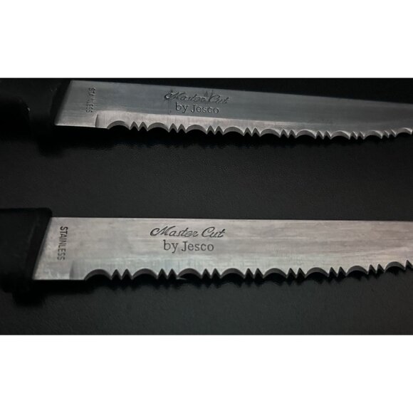 Set of 3 Jesco Master Cut Steak Knives Serrated Stainless Steel Blade 5” Blade - Picture 3 of 6